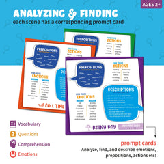 SPARK INNOVATIONS laminated storytelling cards offer durable, reusable prompts for classroom or home use.