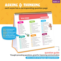 SPARK INNOVATIONS WH-question flipbook pages invite guided storytelling and language practice.