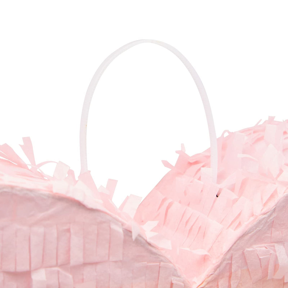 Sparkle and Bash bridal shower decor with heart pinata centerpiece.
