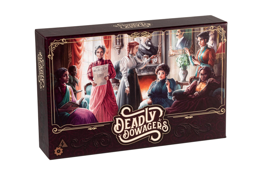 SparkWorks Deadly Dowagers box art showcases Victorian intrigue for immersive game nights
