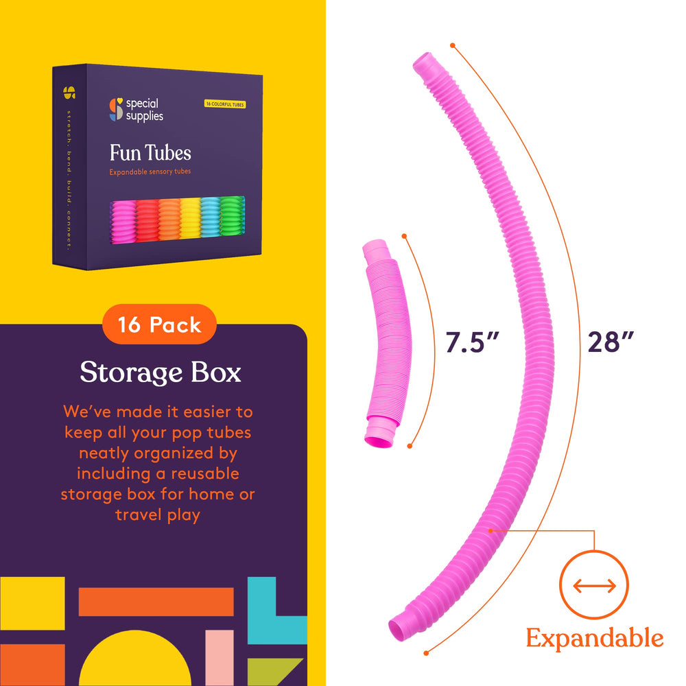 Special Supplies stretch tubes produce delightful sounds for early auditory exploration.