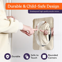 Special Supplies Sensory Bubble Wall Mirror round design adds retro charm and encourages tactile exploration.