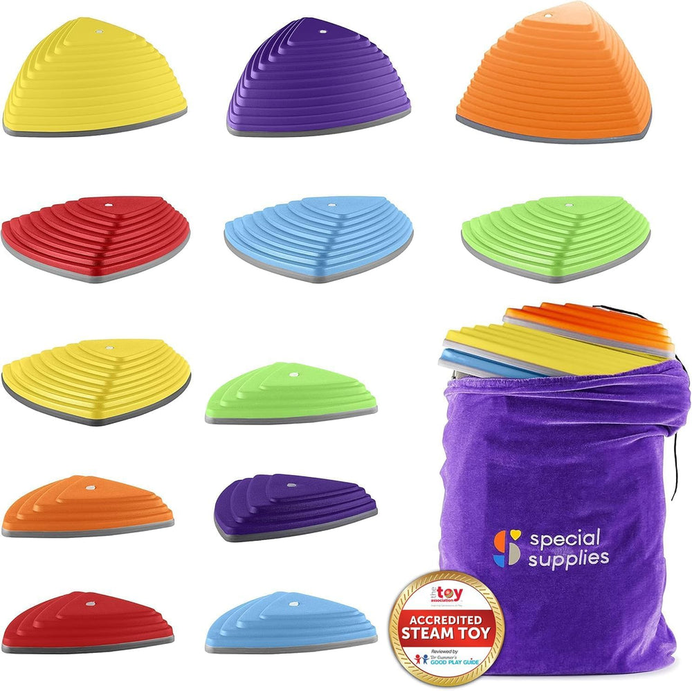 Special Supplies stepping stones in yellow promote indoor balance practice and coordination