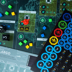Spectre spy cards enable rival tracking and strategic moves during play.