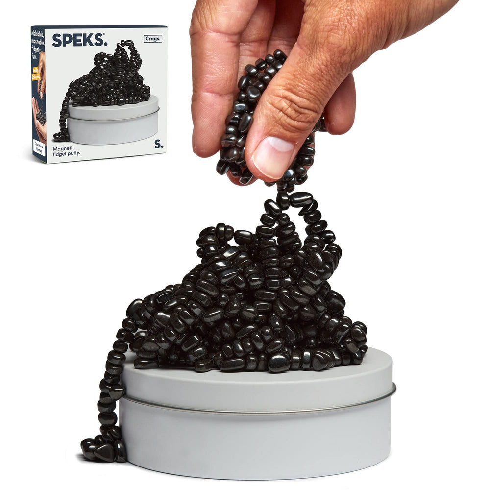 Speks Crags ferrite stones in tin offer tactile feedback for focused hands and desk calm.