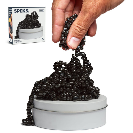 Speks Crags ferrite stones in tin offer tactile feedback for focused hands and desk calm.