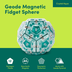 Closeup of Speks Geode magnetic pieces showing magnetic connections