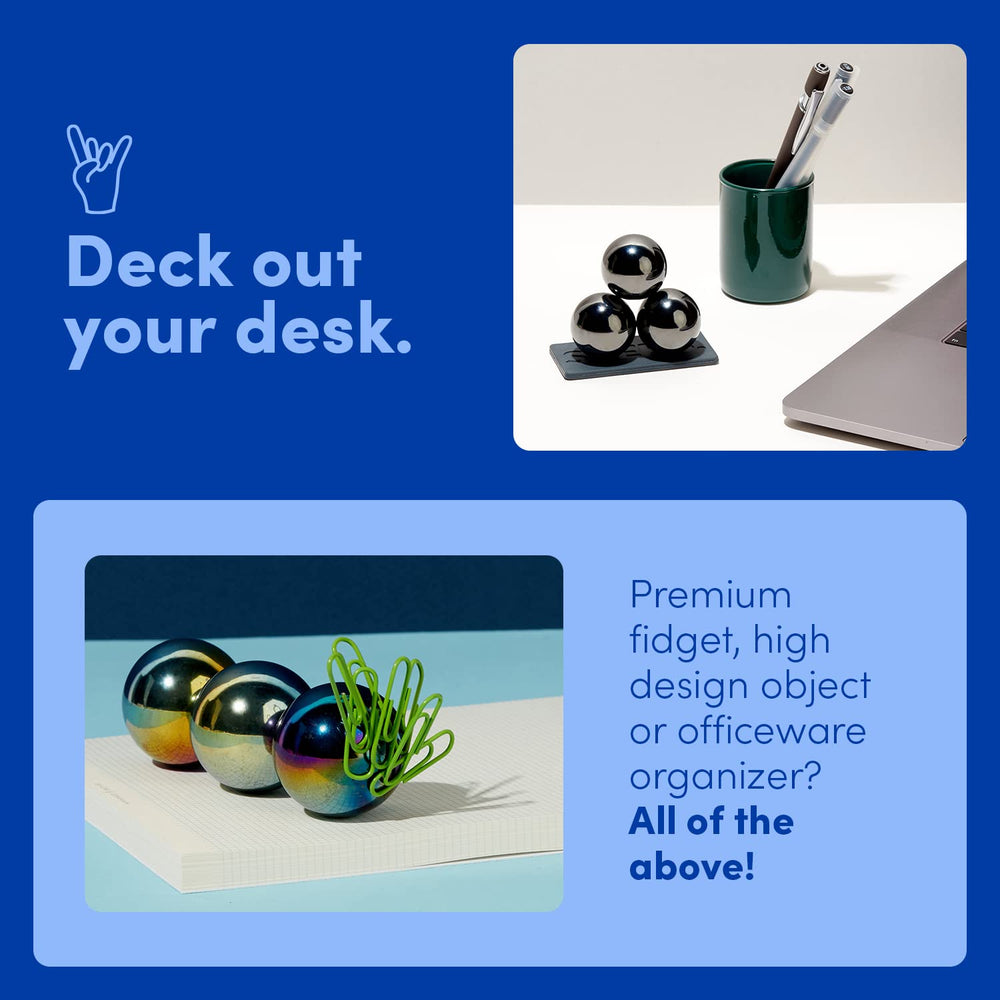 Speks Supers oil-slick finish balls in hand, for satisfying movement.