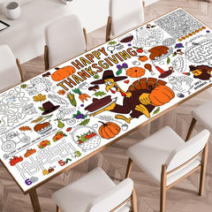 SPERINGEEN Thanksgiving tablecloth coloring poster enhances family coloring on a large surface