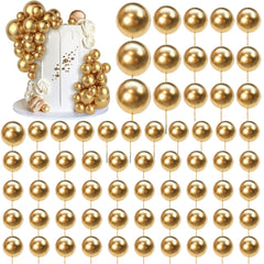 SPFYunion gold ball cake pick 0.79 inch for delicate cupcakes