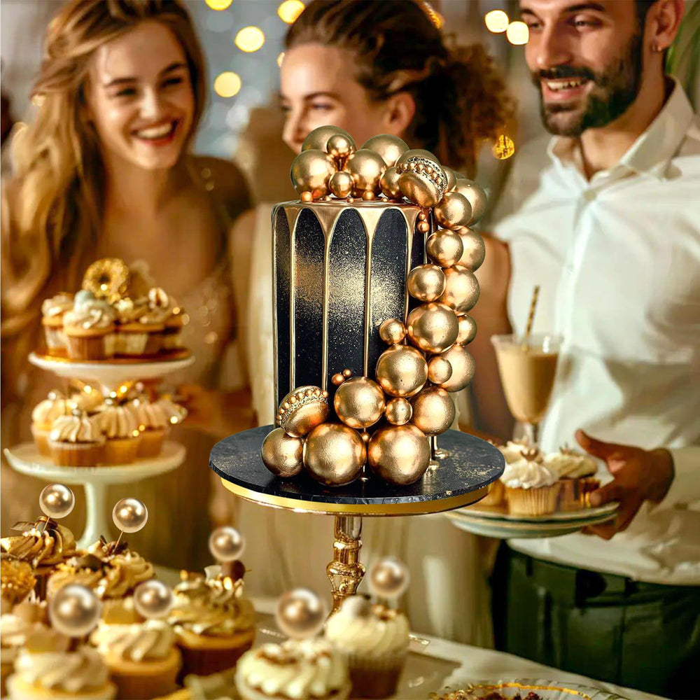 SPFYunion gold ball cake pick 1.18 inch versatile for cupcakes and fruit platters