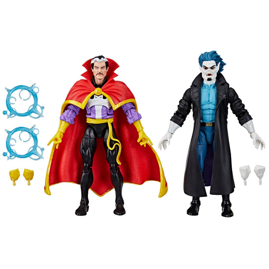 Spider-Man Marvel Legends Doctor Strange & Morbius 2-pack box front ideal for display.