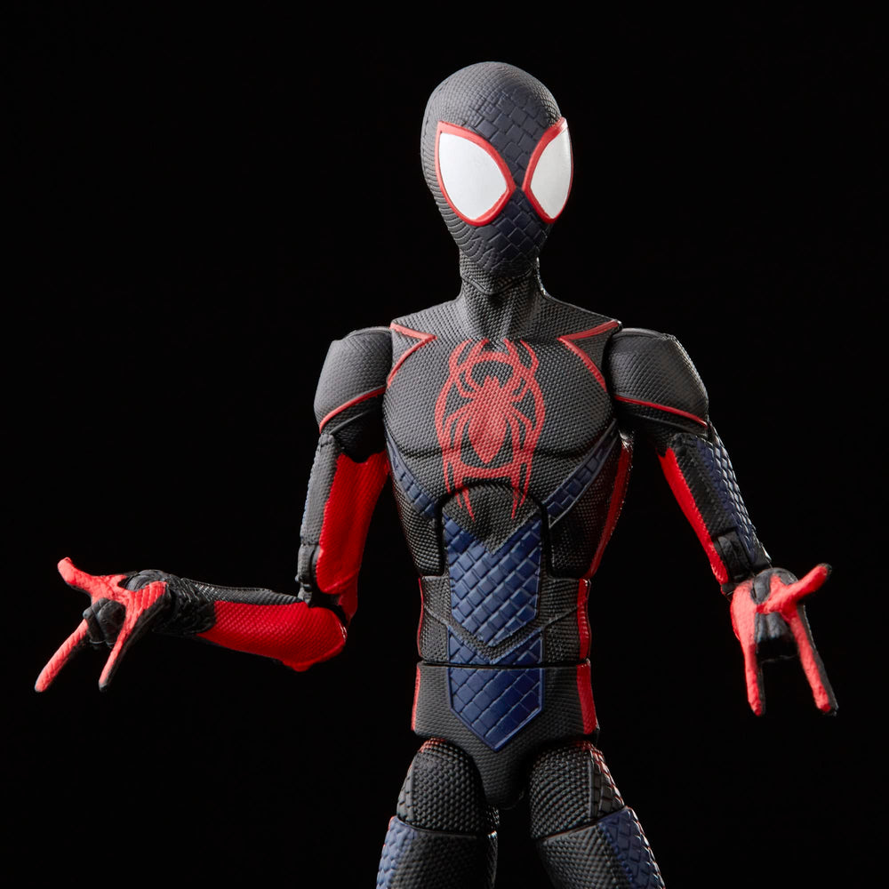 Spider-Man Miles Morales interchangeable hands enable varied poses.