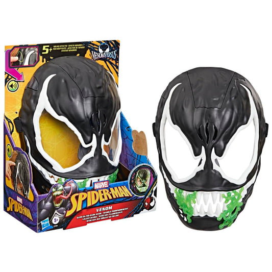 Spider-Man VenomVersus glow mask showcases eyes and teeth glow for night-time play.
