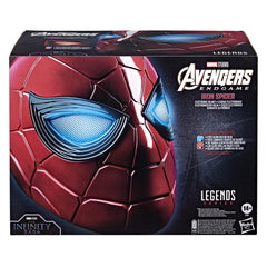 Spider-Man Iron Spider helmet with red and blue eye glow for immersive cosplay