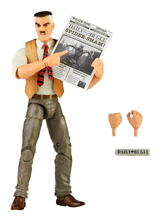 Spider-Man J. Jonah Jameson 6-inch figure front view for display and collection.
