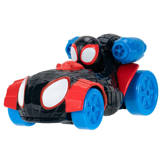 Spidey race car 1:64 side view with rolling wheels for action-packed play.