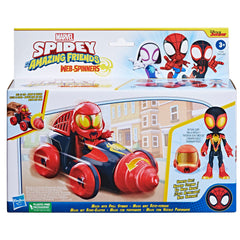 Spidey Amazing Friends Drill Spinner car front view with spinning action.