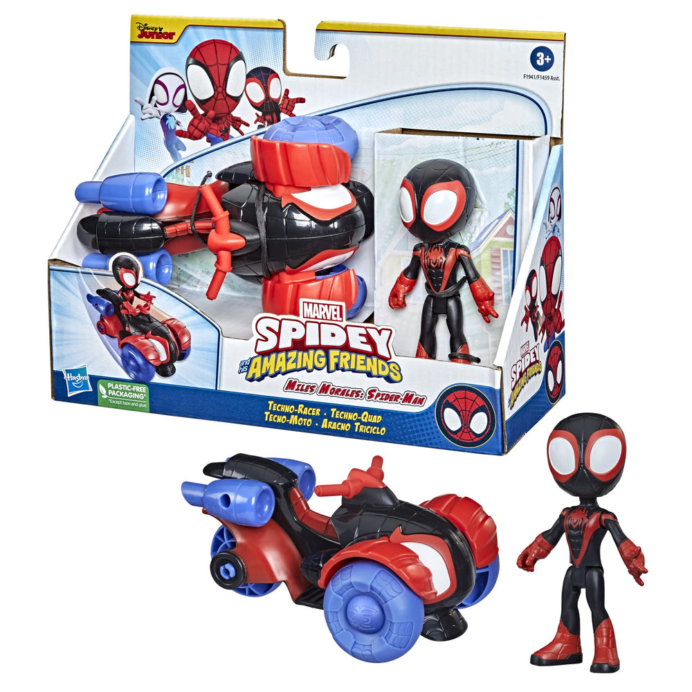 Miles Morales figure in the vehicle ready to speed through pretend missions