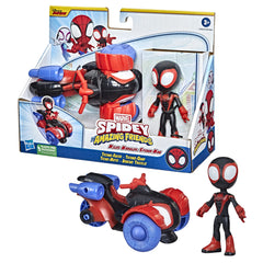 Miles Morales figure in the vehicle ready to speed through pretend missions