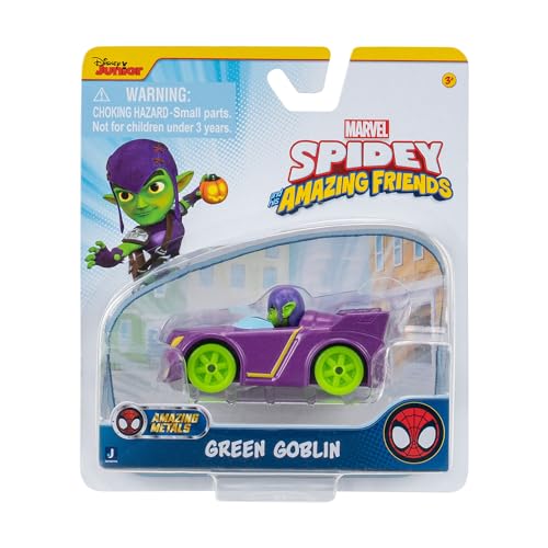 Spidey and His Amazing Friends Green Goblin race car side view for fast, imaginative play