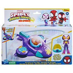 Spidey and His Amazing Friends Ghost-Spider 4-inch figure included for pretend missions.