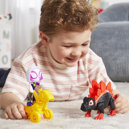 Spidey and His Amazing Friends Ghost-Spider Hero Reveal feature lets kids switch faces for playtime.