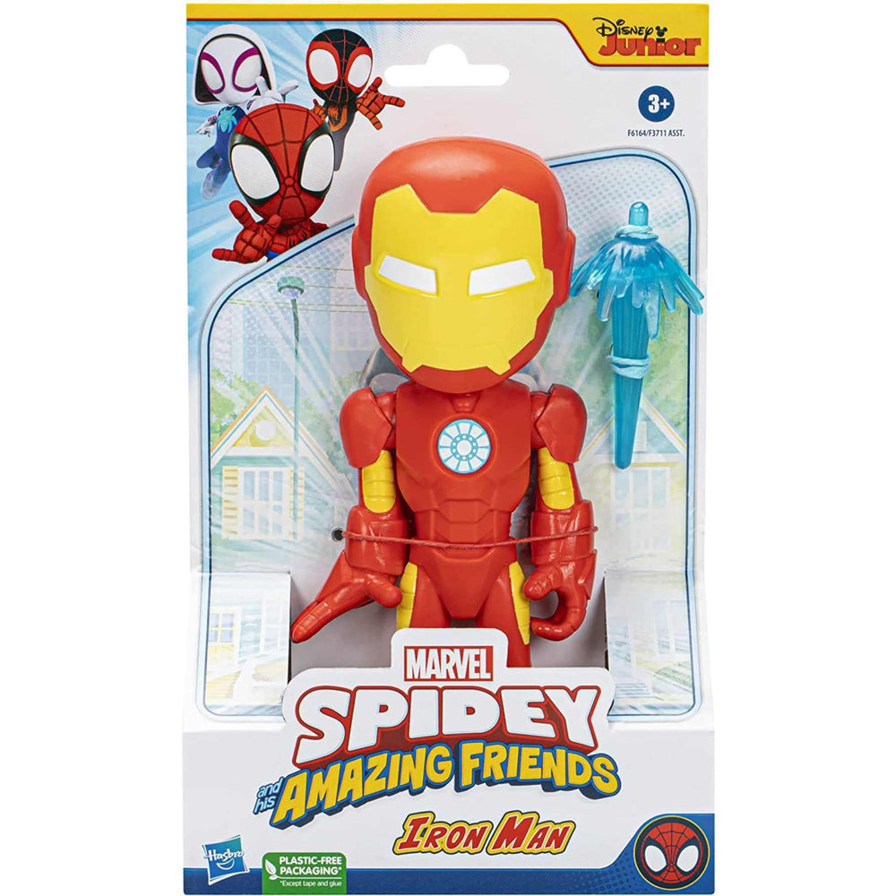 Iron Man figure from Spidey and His Amazing Friends with poseable head and arms.