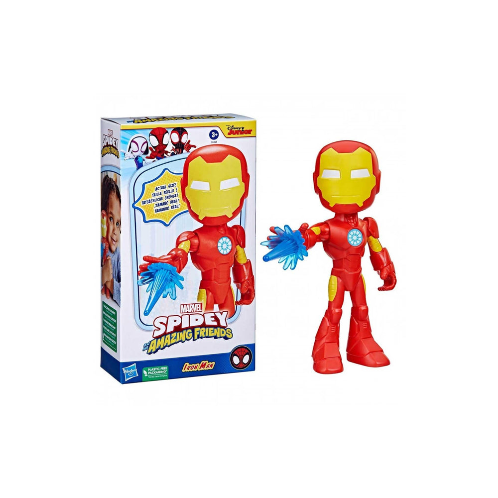 Spidey and His Amazing Friends Supersized Iron Man figure, 9-inch height for imaginative play.