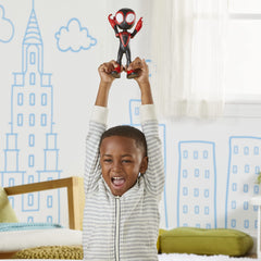 Figure weight and size cues indicating a sturdy, kid-friendly toy.