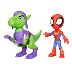 Spidey and His Amazing Friends Spidey figure with Dino-Webs deco for imaginative play.