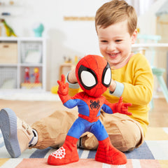 Spidey plush toy with soft exterior for safe all-day play.