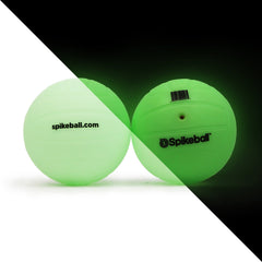 Spikeball Glow-in-the-Dark Balls in use, two-pack for after-dark play