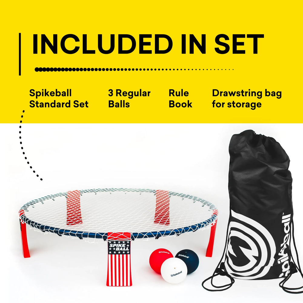Spikeball Original Stars Stripes Edition carrying bag stored in a trunk