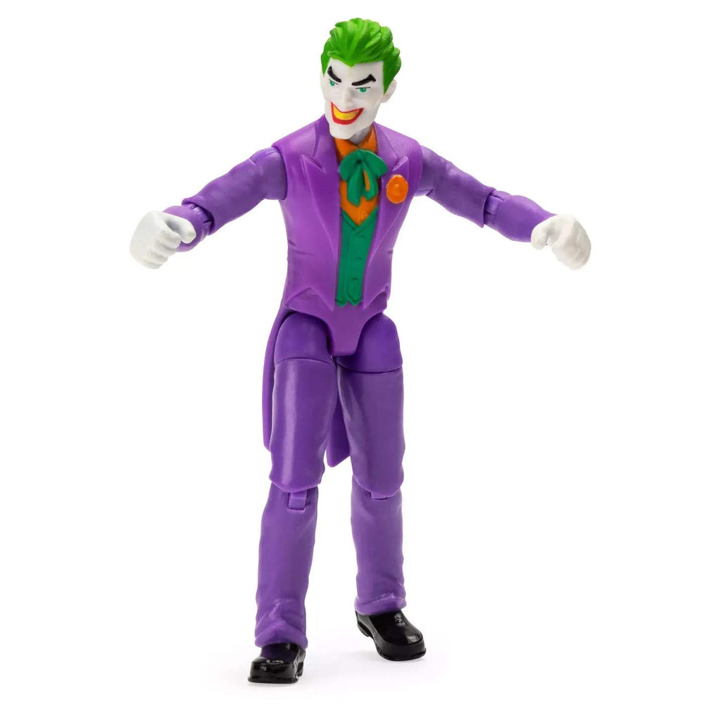 Spin Master DC Batman 2020 Joker close-up, highlights colors and expression.