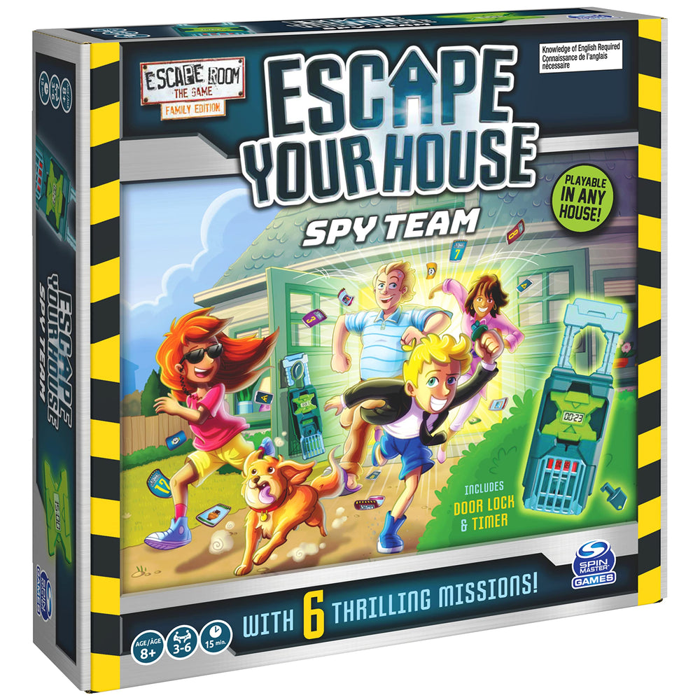 Spin Master Games Escape Room The Game compact box design fits on shelves for quick storage