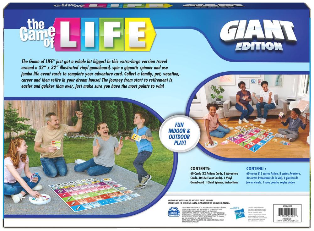 Spin Master Games The Game of Life Giant Edition multiplayer adventure for families.