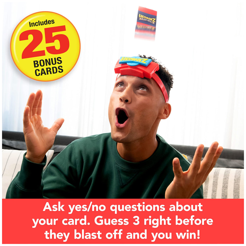 Spin Master Hedbanz Blast Off picture cards spread for gameplay.