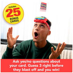 Spin Master Hedbanz Blast Off picture cards spread for gameplay.