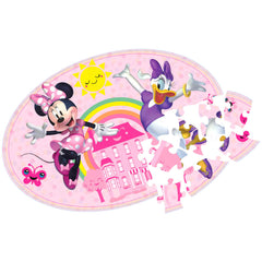 Spin Master Games Minnie Mouse 46pc floor puzzle pieces spread, large pieces for easy assembly