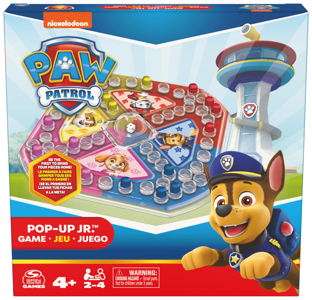 PAW Patrol PopUp Game box and simple instructions for fast setup.