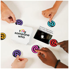 Spin Master Games Tag Someone Who color tags cards ready for color-coded play