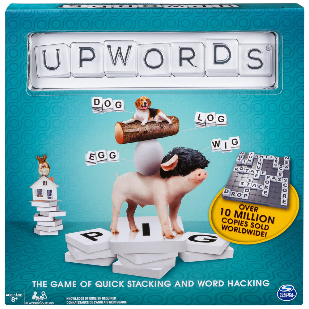 Spin Master Upwords rotating game board for dynamic word changes.