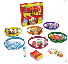 Spin Master HedBanz 3rd Edition box and components ready.