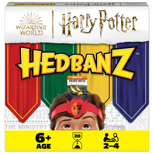 Spin Master Hedbanz Harry Potter house headbands for fast, magical guessing fun.