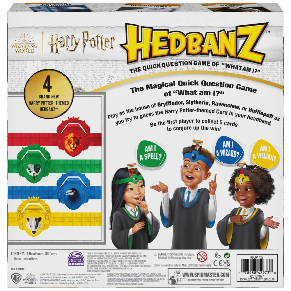 Hedbanz instruction sheet guiding easy setup and play.