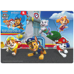 Spin Master PAW Patrol chunky wood sound puzzle board enhances shape and sound recognition.
