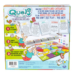 Spin Master Quelf card deck close-up ready for silly missions.