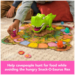 Snack-O-Saurus Rex and cavepeople ready for jungle adventures