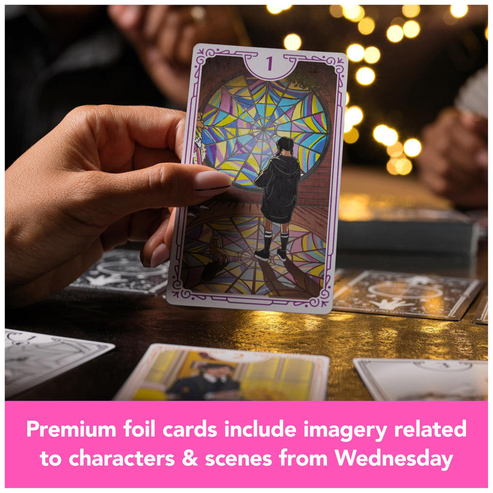 Spin Master Wednesday nightmare card illustration adds dramatic twists to play.
